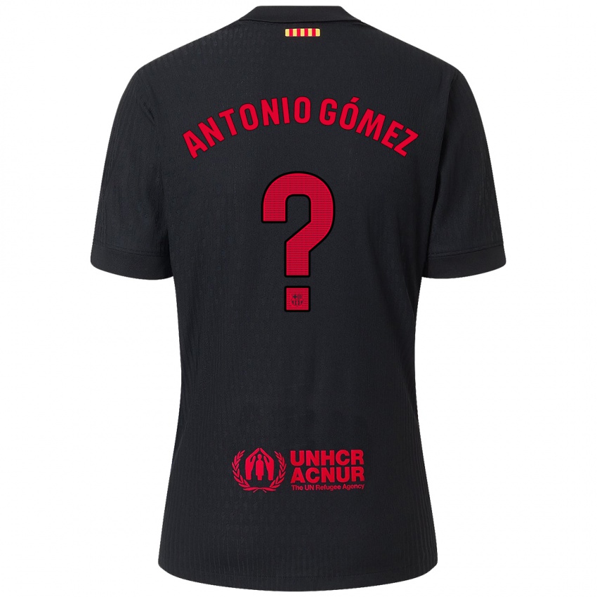 Niño Camiseta Antonio Gómez #0 Negro Rojo 2ª Equipación 2024/25 La Camisa Chile