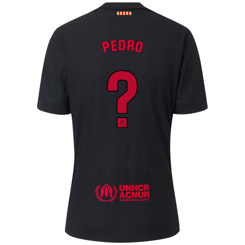 Niño Camiseta Pedro Rodríguez #0 Negro Rojo 2ª Equipación 2024/25 La Camisa Chile