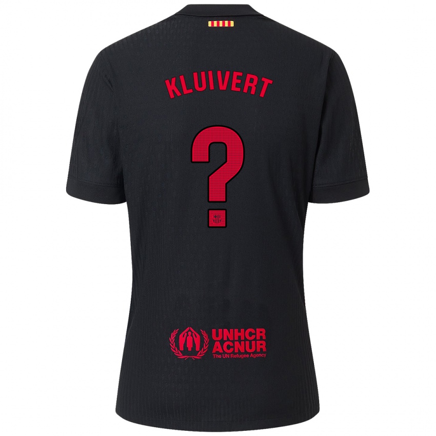 Niño Camiseta Shane Kluivert #0 Negro Rojo 2ª Equipación 2024/25 La Camisa Chile