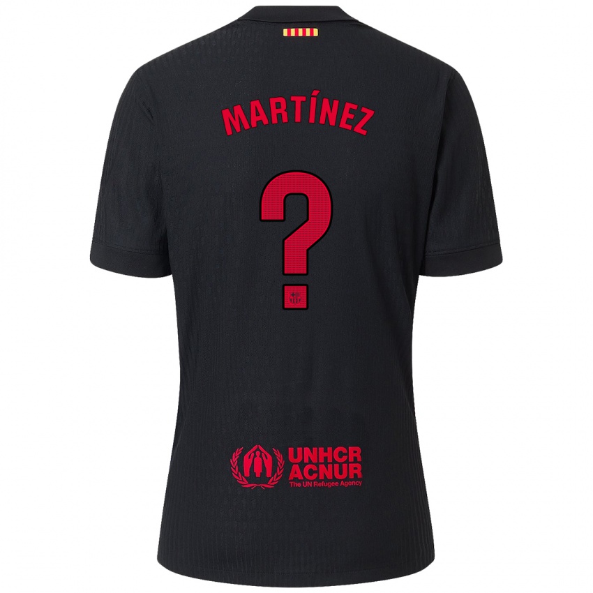 Niño Camiseta Ïu Martínez #0 Negro Rojo 2ª Equipación 2024/25 La Camisa Chile