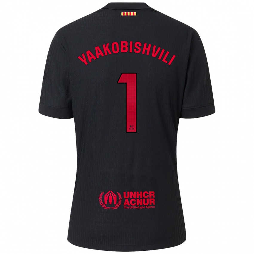 Niño Camiseta Áron Yaakobishvili #1 Negro Rojo 2ª Equipación 2024/25 La Camisa Chile