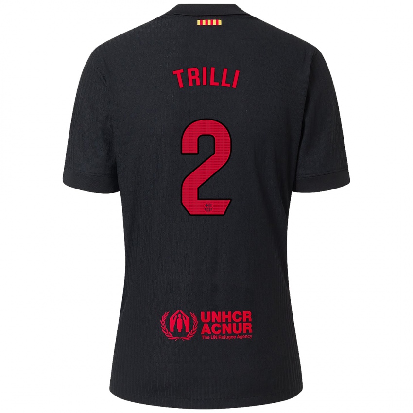 Niño Camiseta Trilli #2 Negro Rojo 2ª Equipación 2024/25 La Camisa Chile