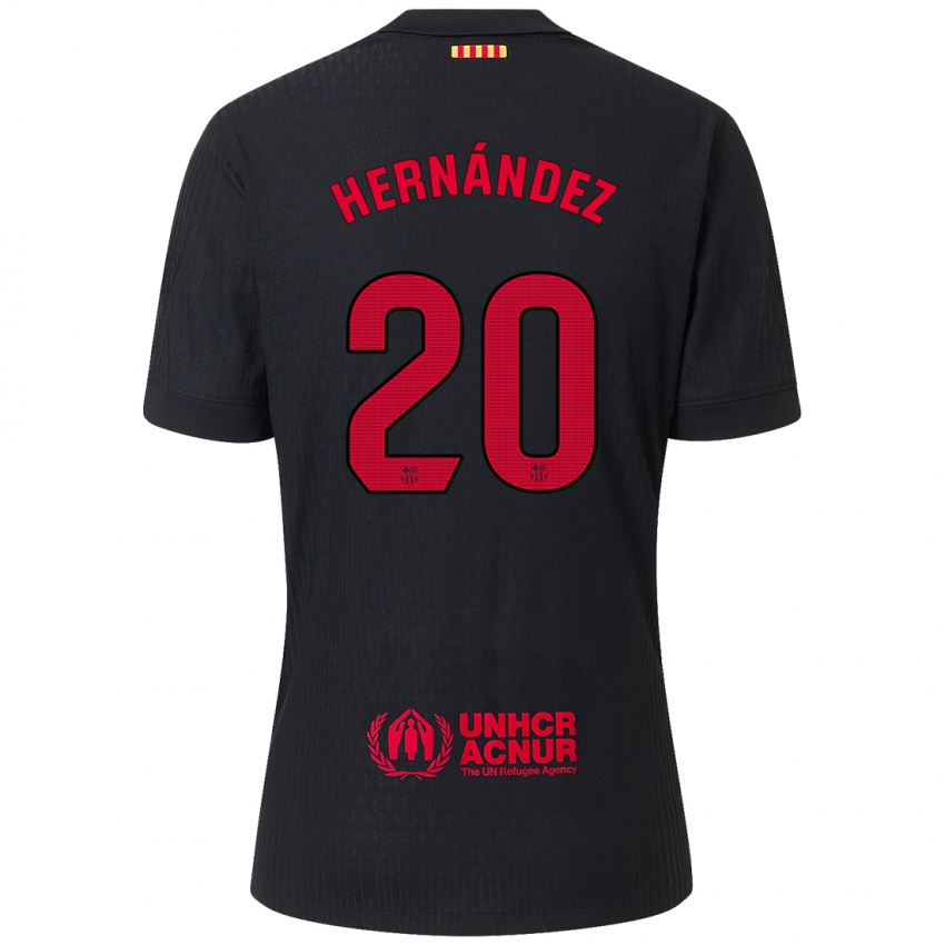 Niño Camiseta Unai Hernández #20 Negro Rojo 2ª Equipación 2024/25 La Camisa Chile