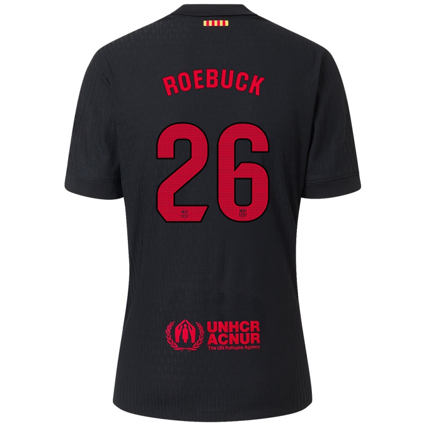 Niño Camiseta Ellie Roebuck #26 Negro Rojo 2ª Equipación 2024/25 La Camisa Chile