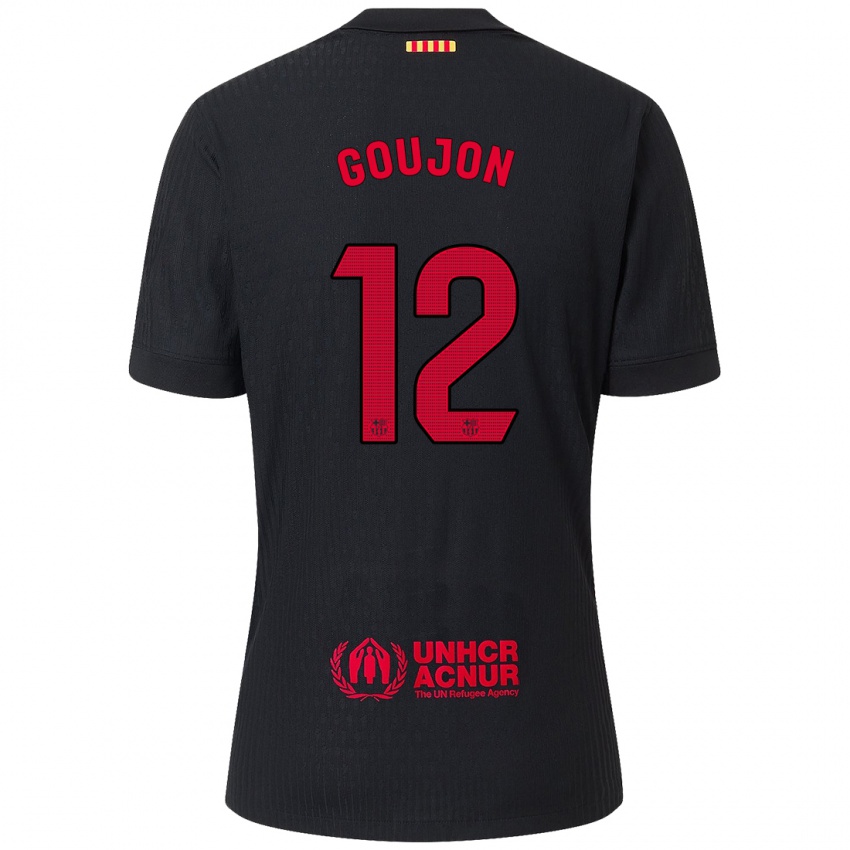 Niño Camiseta Iker Goujón #12 Negro Rojo 2ª Equipación 2024/25 La Camisa Chile