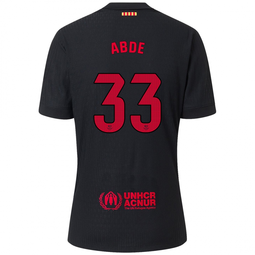 Niño Camiseta Ez Abde #33 Negro Rojo 2ª Equipación 2024/25 La Camisa Chile