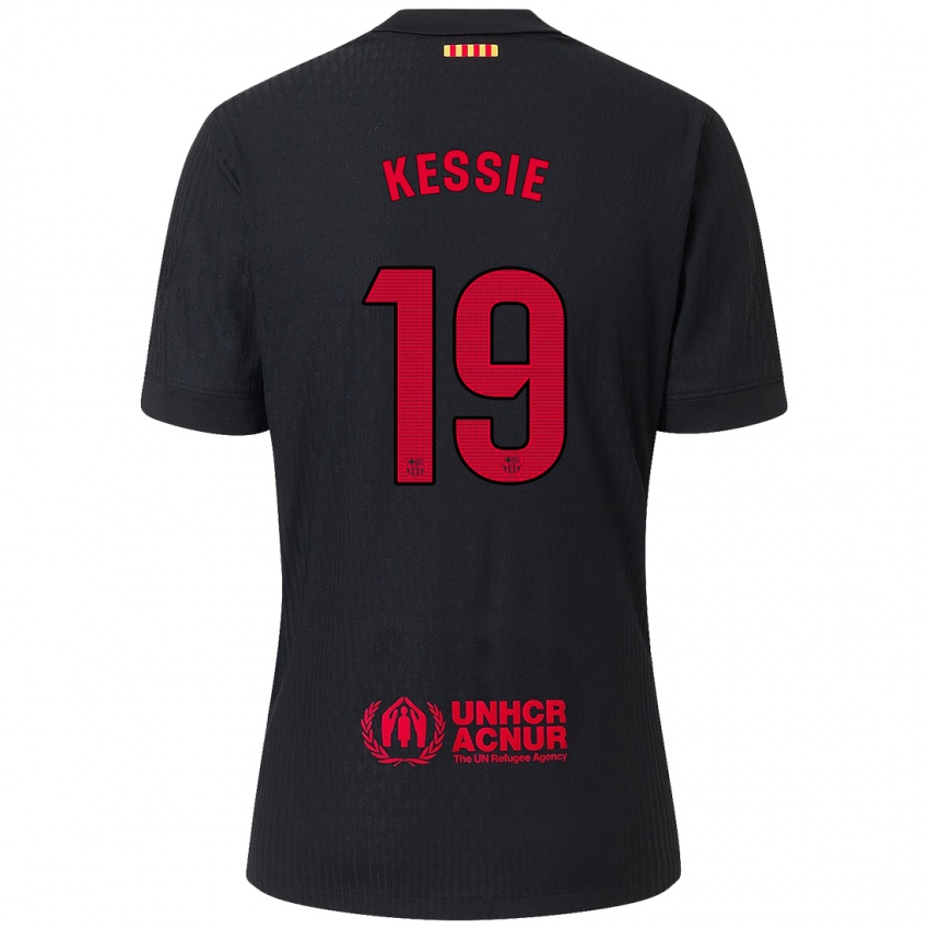 Niño Camiseta Franck Kessie #19 Negro Rojo 2ª Equipación 2024/25 La Camisa Chile