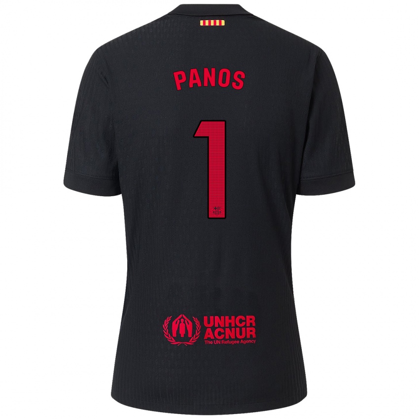 Niño Camiseta Sandra Panos #1 Negro Rojo 2ª Equipación 2024/25 La Camisa Chile