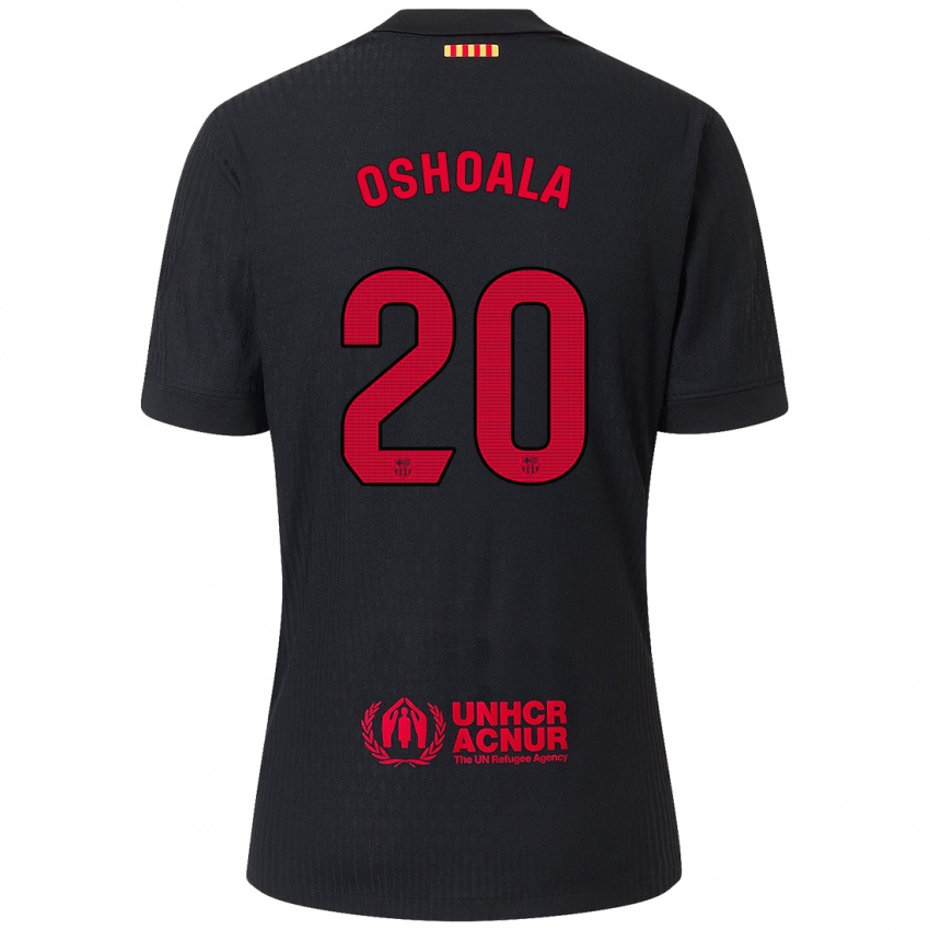 Niño Camiseta Asisat Oshoala #20 Negro Rojo 2ª Equipación 2024/25 La Camisa Chile