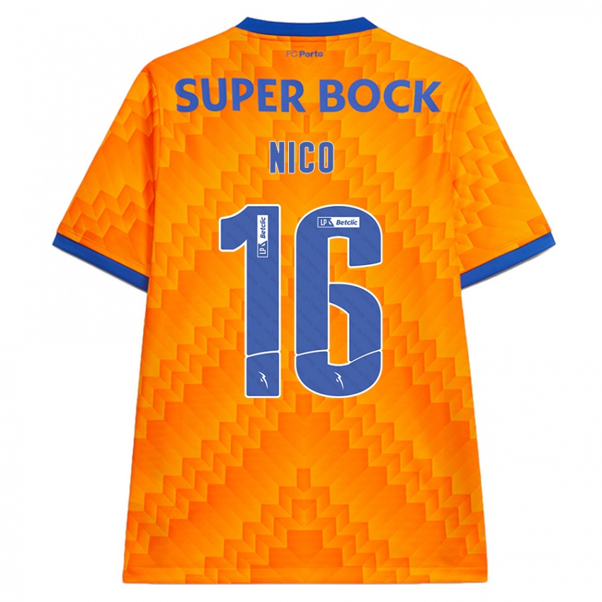 Niño Camiseta Nico Gonzalez #16 Naranja 2ª Equipación 2024/25 La Camisa Chile