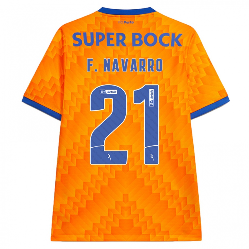 Niño Camiseta Fran Navarro #21 Naranja 2ª Equipación 2024/25 La Camisa Chile