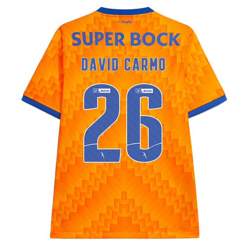 Niño Camiseta David Carmo #26 Naranja 2ª Equipación 2024/25 La Camisa Chile