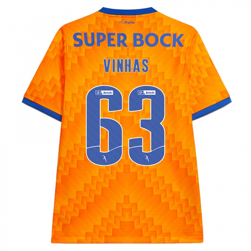 Niño Camiseta David Vinhas #63 Naranja 2ª Equipación 2024/25 La Camisa Chile