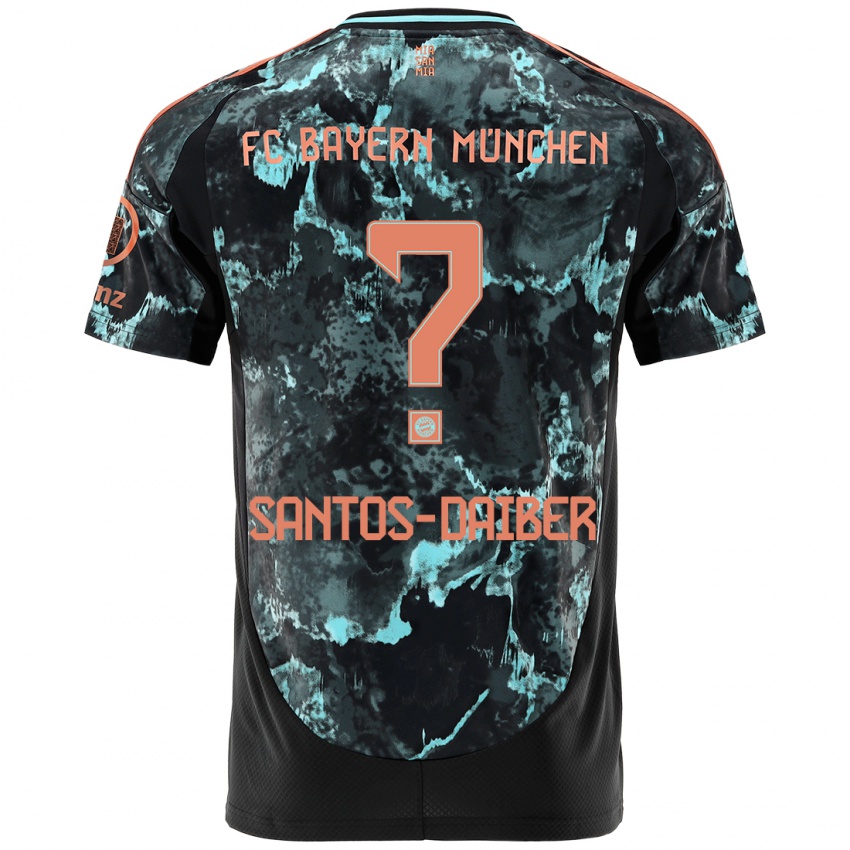 Niño Camiseta David Santos-Daiber #0 Negro 2ª Equipación 2024/25 La Camisa Chile