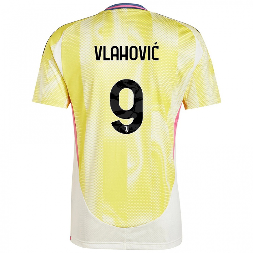 Niño Camiseta Dusan Vlahovic #9 Amarillo Solar 2ª Equipación 2024/25 La Camisa Chile