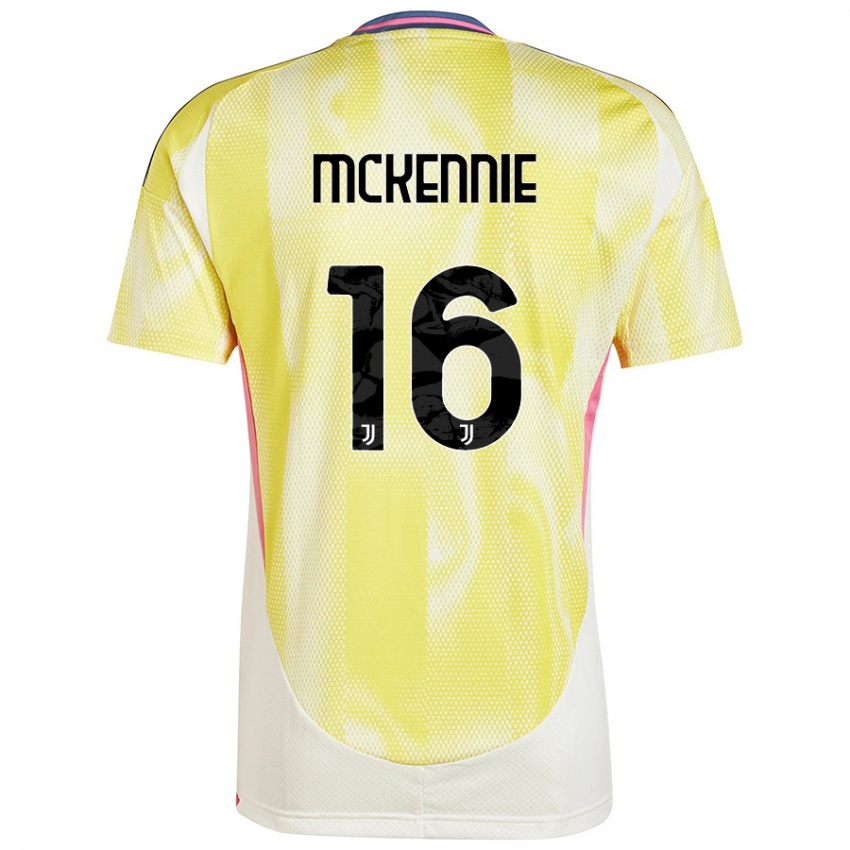 Niño Camiseta Weston Mckennie #16 Amarillo Solar 2ª Equipación 2024/25 La Camisa Chile