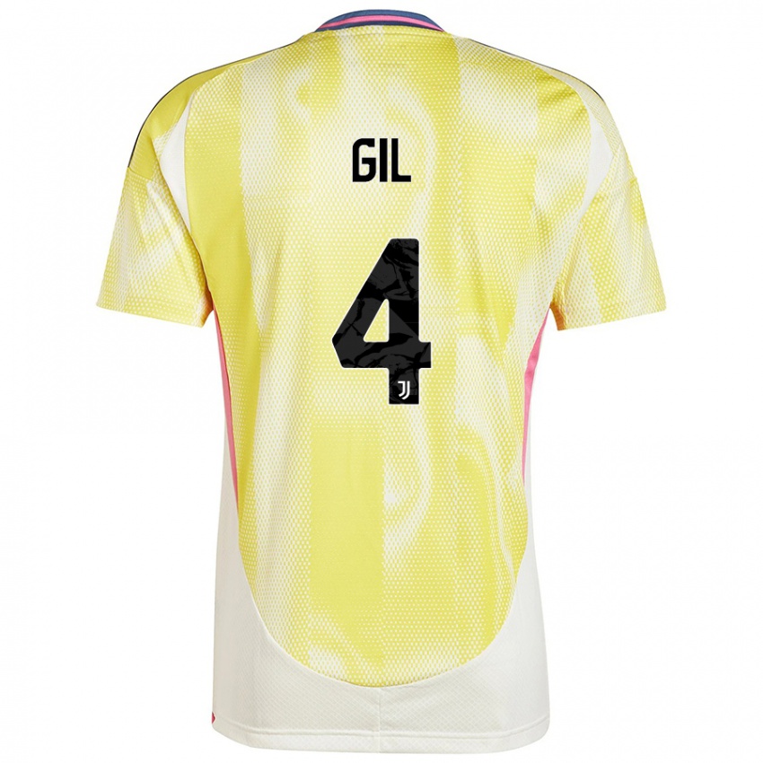 Niño Camiseta Javier Gil #4 Amarillo Solar 2ª Equipación 2024/25 La Camisa Chile