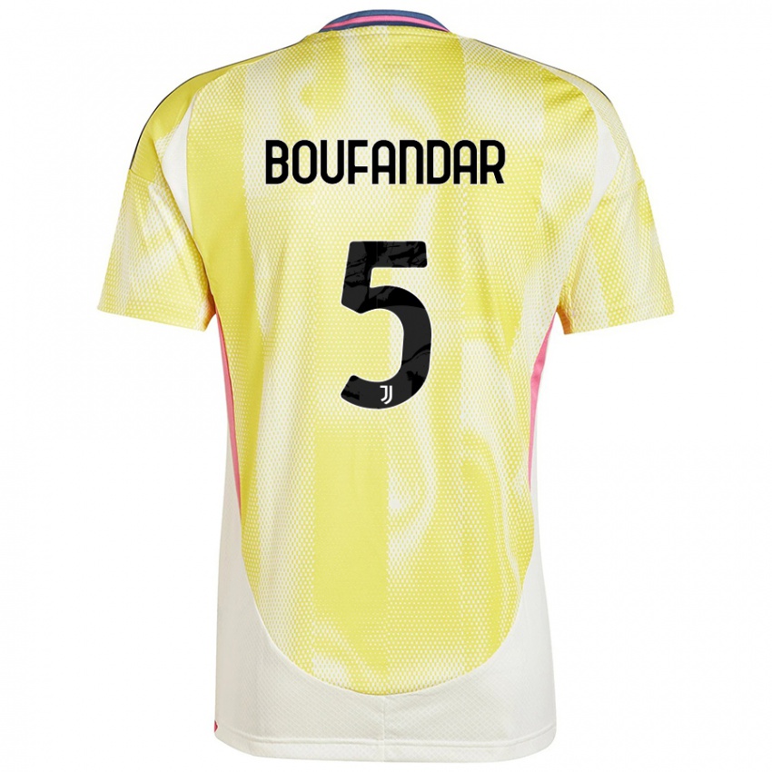 Niño Camiseta Adam Boufandar #5 Amarillo Solar 2ª Equipación 2024/25 La Camisa Chile