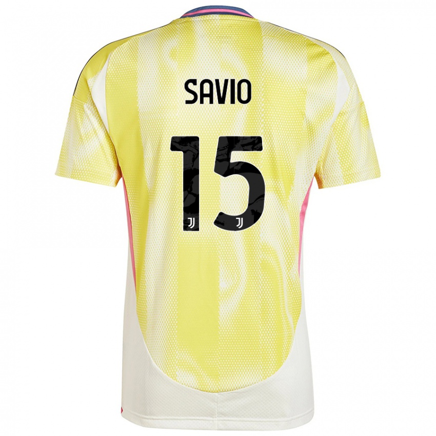 Niño Camiseta Federico Savio #15 Amarillo Solar 2ª Equipación 2024/25 La Camisa Chile