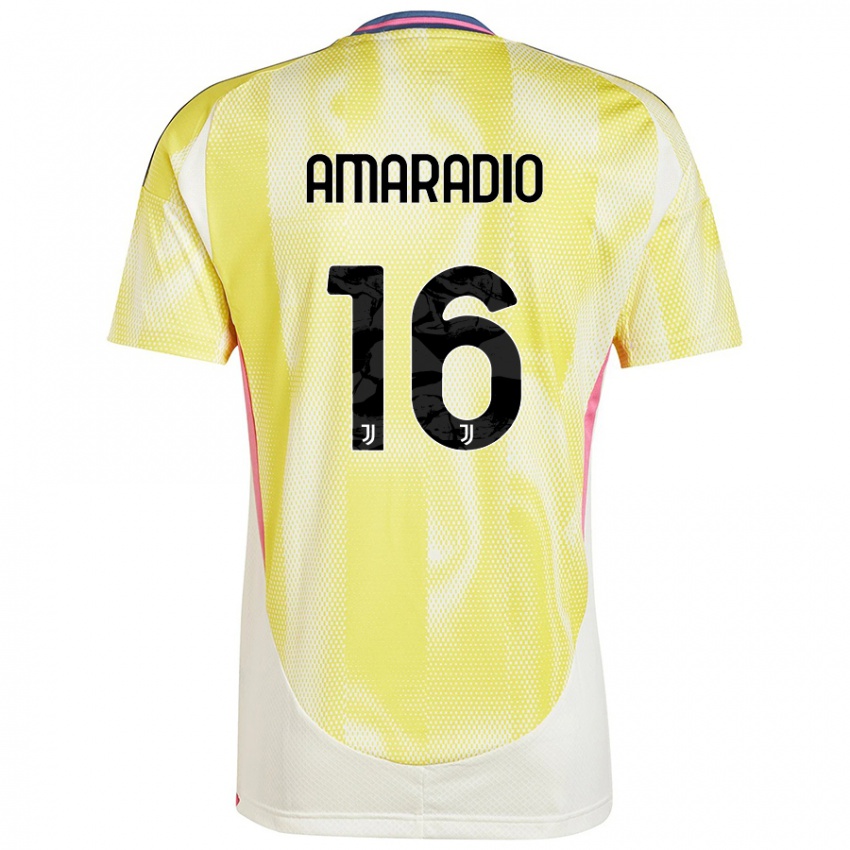 Niño Camiseta Luca Amaradio #16 Amarillo Solar 2ª Equipación 2024/25 La Camisa Chile