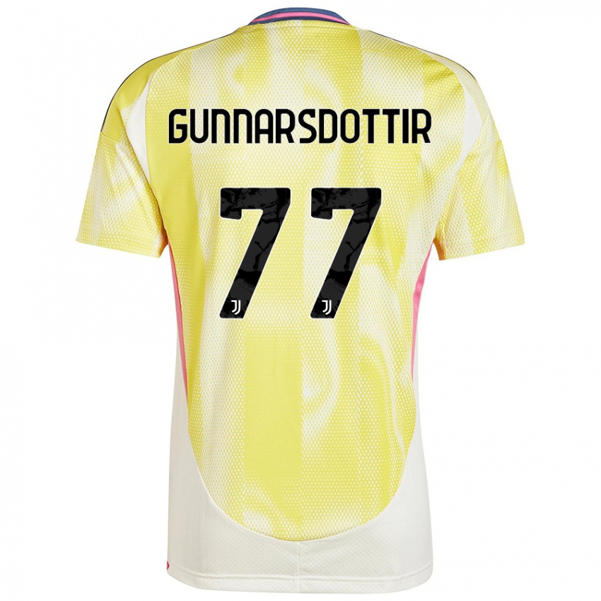 Niño Camiseta Sara Bjork Gunnarsdottir #77 Amarillo Solar 2ª Equipación 2024/25 La Camisa Chile