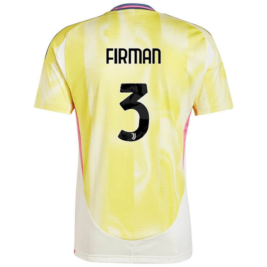 Niño Camiseta Andriy Firman #3 Amarillo Solar 2ª Equipación 2024/25 La Camisa Chile