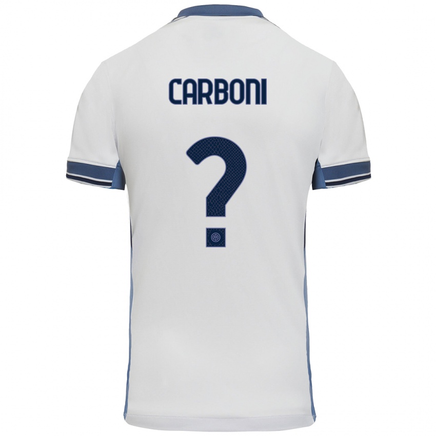 Niño Camiseta Franco Carboni #0 Blanco Gris 2ª Equipación 2024/25 La Camisa Chile