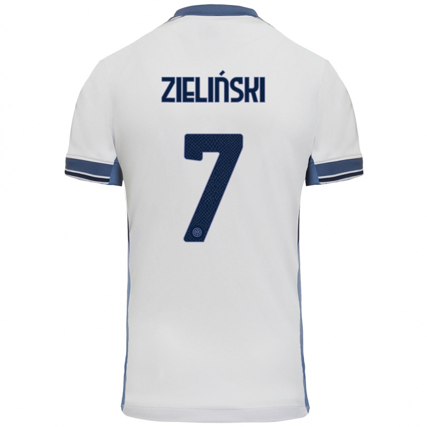 Niño Camiseta Piotr Zielinski #7 Blanco Gris 2ª Equipación 2024/25 La Camisa Chile