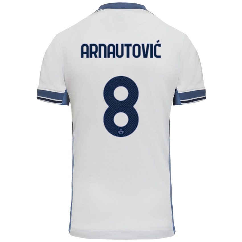 Niño Camiseta Marko Arnautovic #8 Blanco Gris 2ª Equipación 2024/25 La Camisa Chile