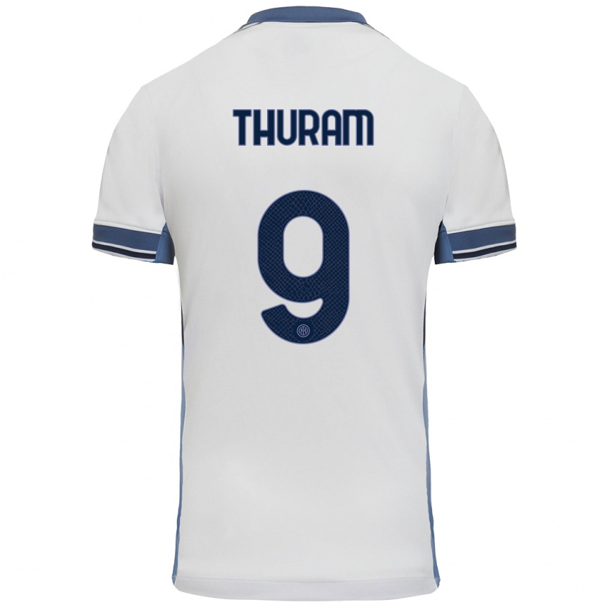 Niño Camiseta Marcus Thuram #9 Blanco Gris 2ª Equipación 2024/25 La Camisa Chile