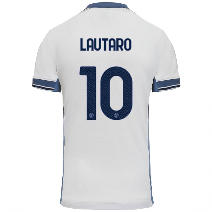 Niño Camiseta Lautaro Martinez #10 Blanco Gris 2ª Equipación 2024/25 La Camisa Chile