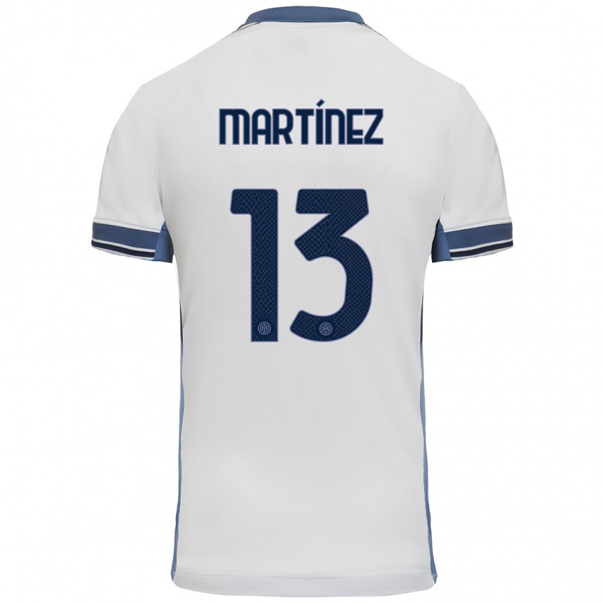 Niño Camiseta Josep Martínez #13 Blanco Gris 2ª Equipación 2024/25 La Camisa Chile