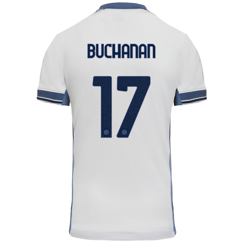 Niño Camiseta Tajon Buchanan #17 Blanco Gris 2ª Equipación 2024/25 La Camisa Chile