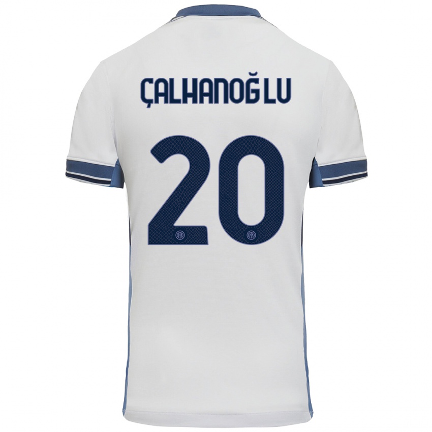 Niño Camiseta Hakan Calhanoglu #20 Blanco Gris 2ª Equipación 2024/25 La Camisa Chile