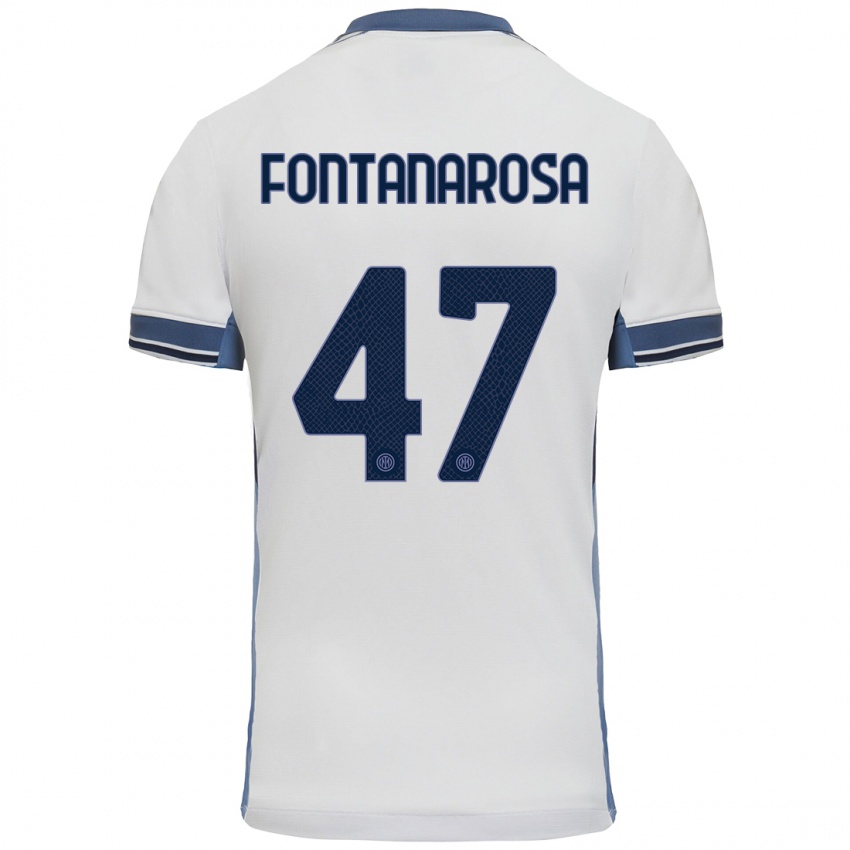 Niño Camiseta Alessandro Fontanarosa #47 Blanco Gris 2ª Equipación 2024/25 La Camisa Chile