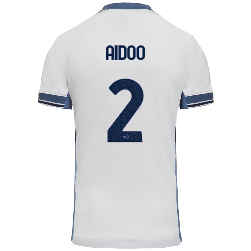 Niño Camiseta Mike Aidoo #2 Blanco Gris 2ª Equipación 2024/25 La Camisa Chile