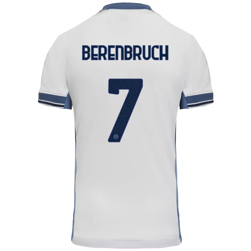 Niño Camiseta Thomas Berenbruch #7 Blanco Gris 2ª Equipación 2024/25 La Camisa Chile