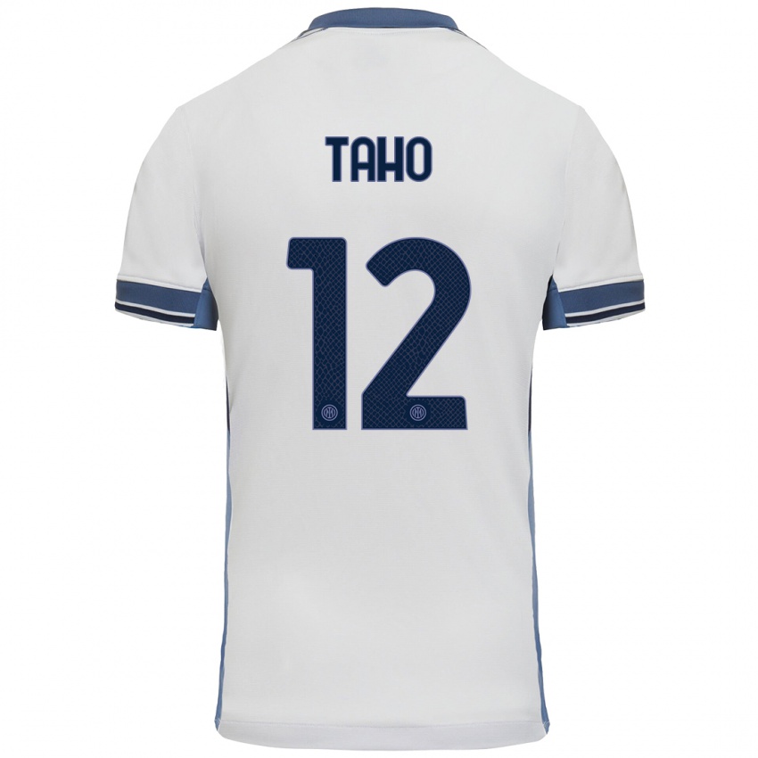 Niño Camiseta Alain Taho #12 Blanco Gris 2ª Equipación 2024/25 La Camisa Chile