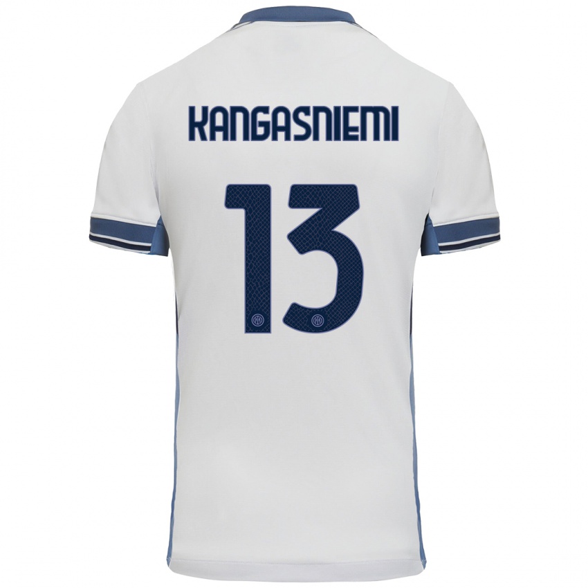 Niño Camiseta Ilari Kangasniemi #13 Blanco Gris 2ª Equipación 2024/25 La Camisa Chile