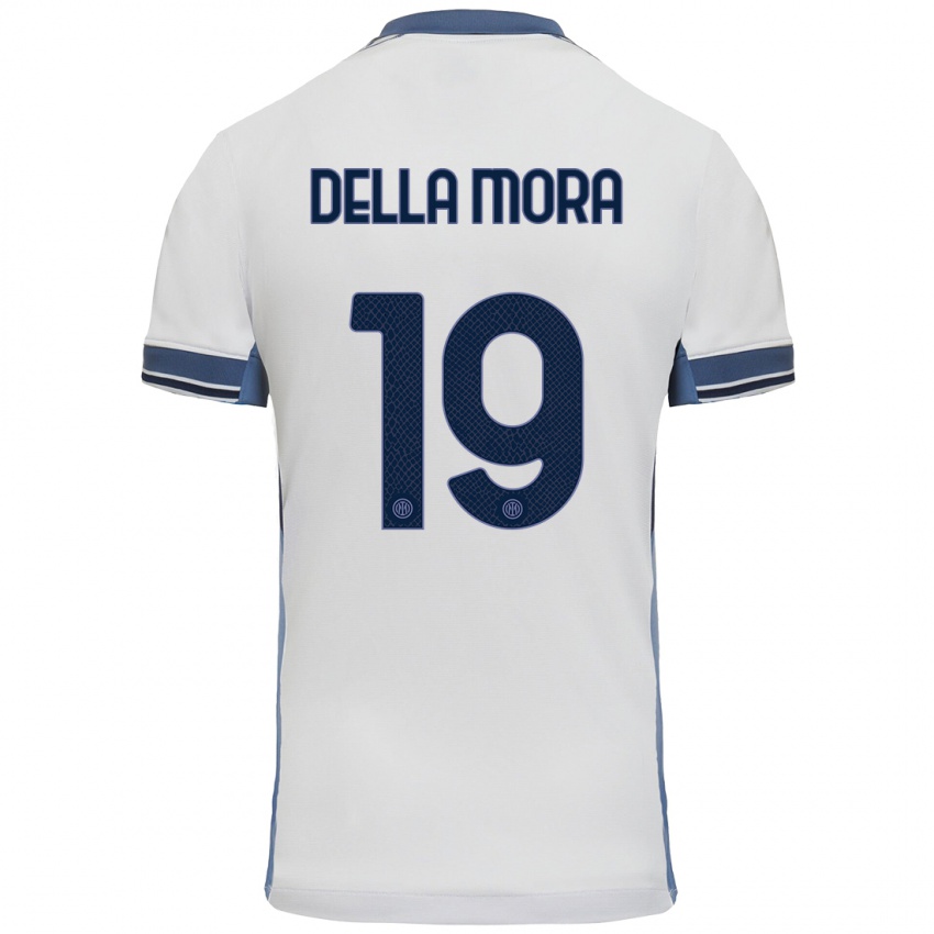 Niño Camiseta Tommaso Della Mora #19 Blanco Gris 2ª Equipación 2024/25 La Camisa Chile