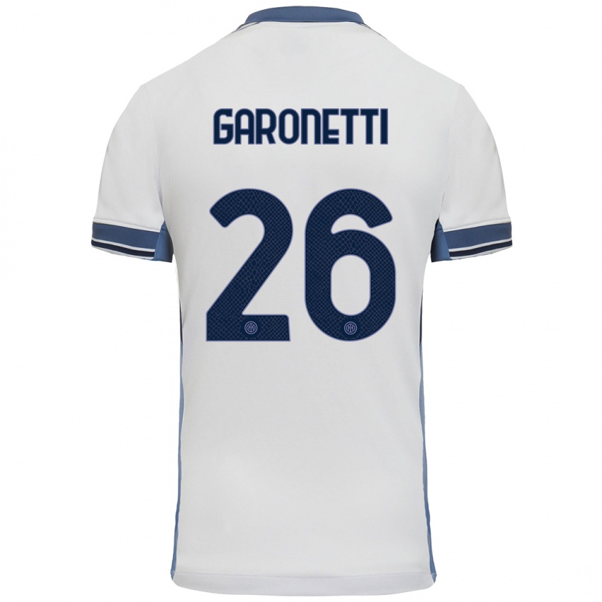 Niño Camiseta Gabriele Garonetti #26 Blanco Gris 2ª Equipación 2024/25 La Camisa Chile