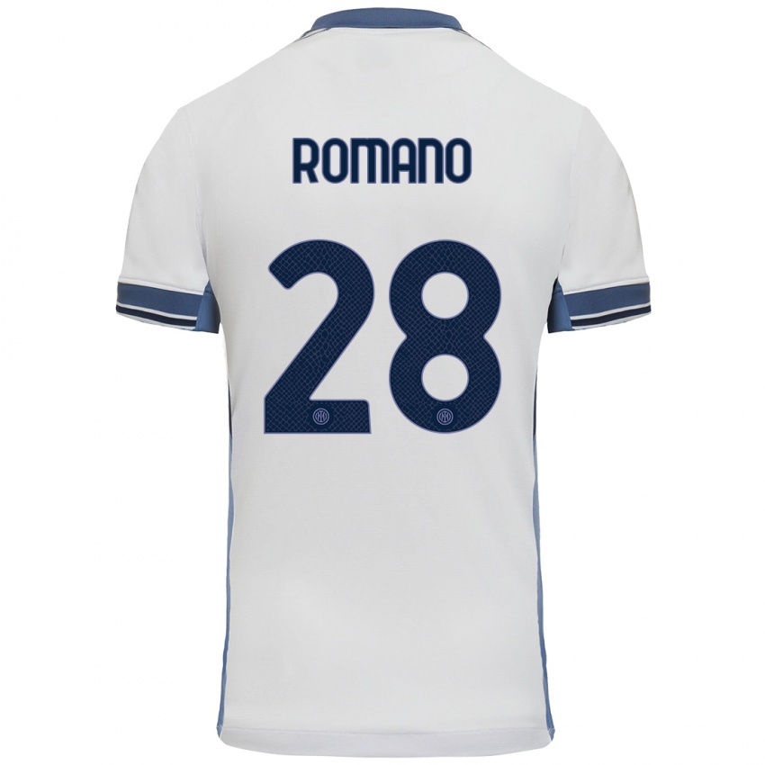 Niño Camiseta Thiago Romano #28 Blanco Gris 2ª Equipación 2024/25 La Camisa Chile