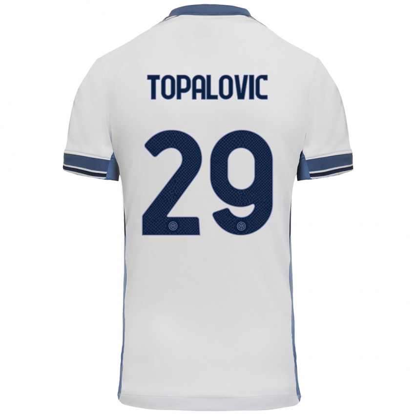 Niño Camiseta Luka Topalovic #29 Blanco Gris 2ª Equipación 2024/25 La Camisa Chile