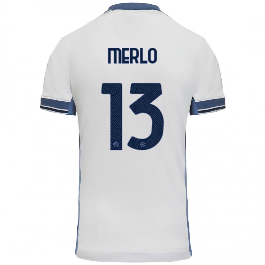 Niño Camiseta Beatrice Merlo #13 Blanco Gris 2ª Equipación 2024/25 La Camisa Chile