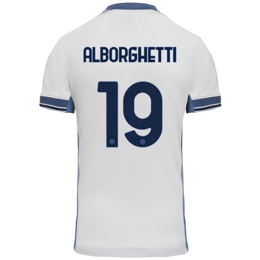 Niño Camiseta Lisa Alborghetti #19 Blanco Gris 2ª Equipación 2024/25 La Camisa Chile