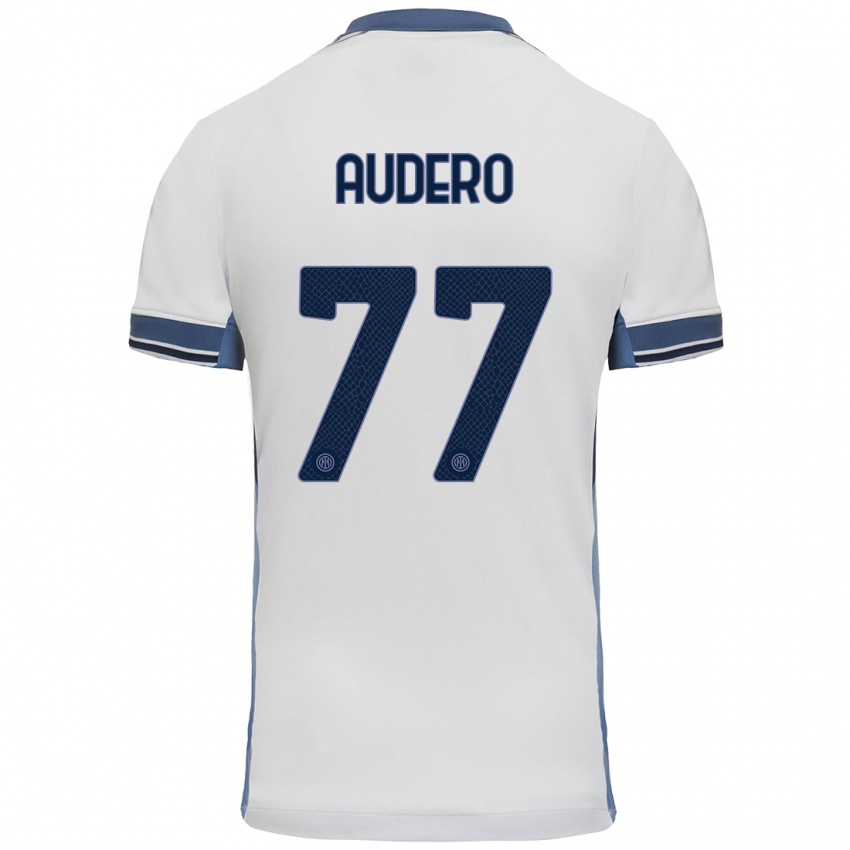 Niño Camiseta Emil Audero #77 Blanco Gris 2ª Equipación 2024/25 La Camisa Chile