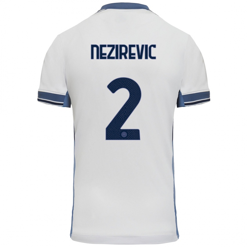 Niño Camiseta Alem Nezirevic #2 Blanco Gris 2ª Equipación 2024/25 La Camisa Chile