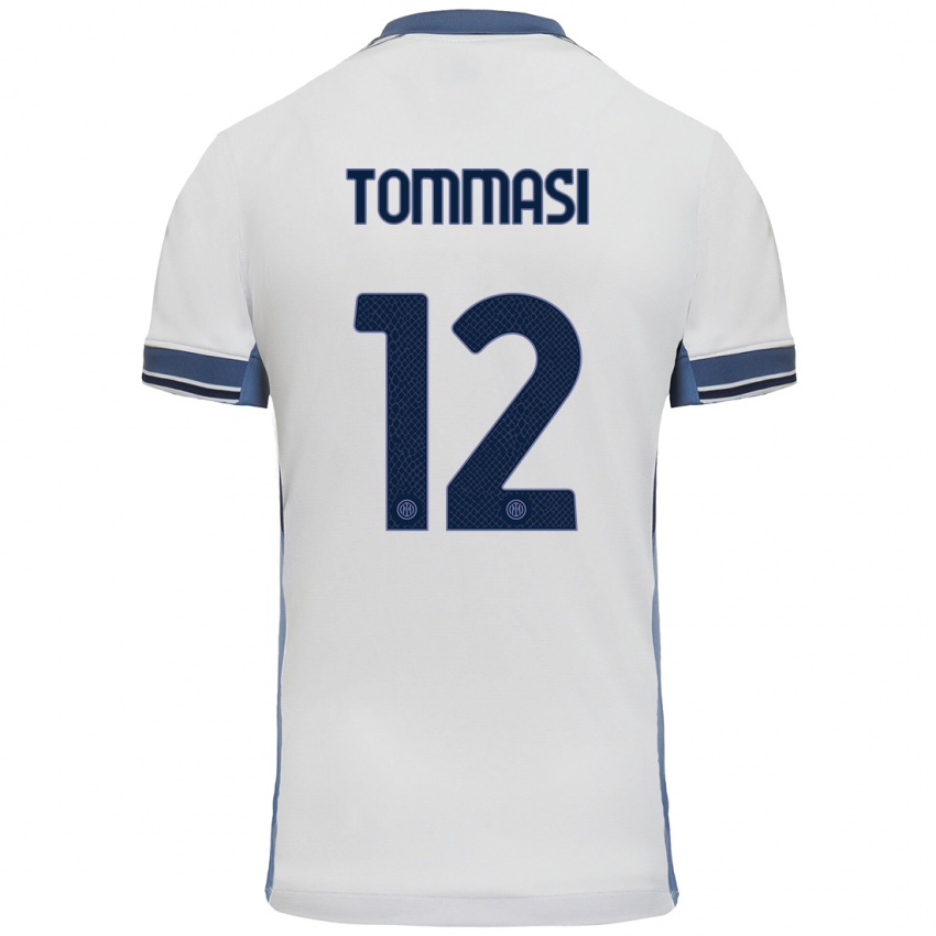 Niño Camiseta Francesco Tommasi #12 Blanco Gris 2ª Equipación 2024/25 La Camisa Chile