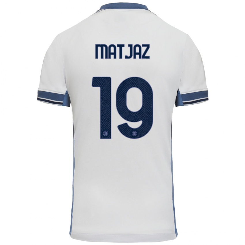 Niño Camiseta Samo Matjaz #19 Blanco Gris 2ª Equipación 2024/25 La Camisa Chile