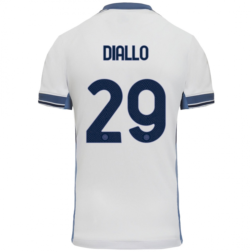 Niño Camiseta Oumar Diallo #29 Blanco Gris 2ª Equipación 2024/25 La Camisa Chile